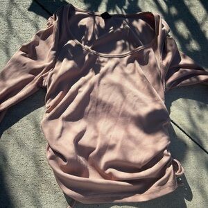 SHEIN Dusty Pink Ribbed Blouse